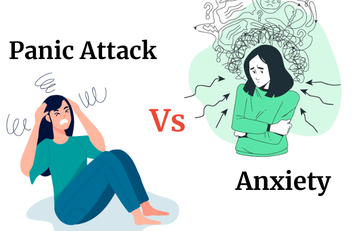 Panic Attack Vs Anxiety, Difference between anxiety and panic attack